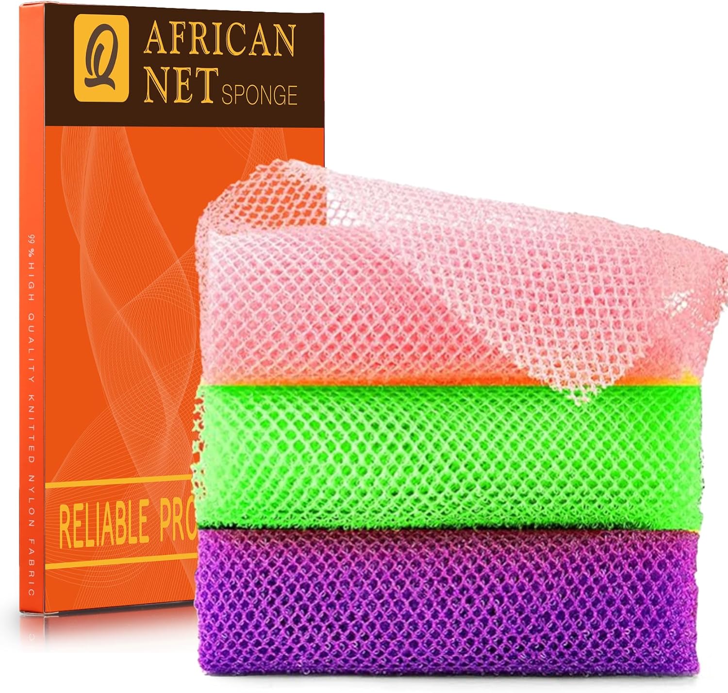 African Bath Sponge African Net Long Net Bath Sponge Exfoliating Shower Body Scrubber Back Scrubber Skin Smoother,Great for Daily Use Quick Pick Grocers